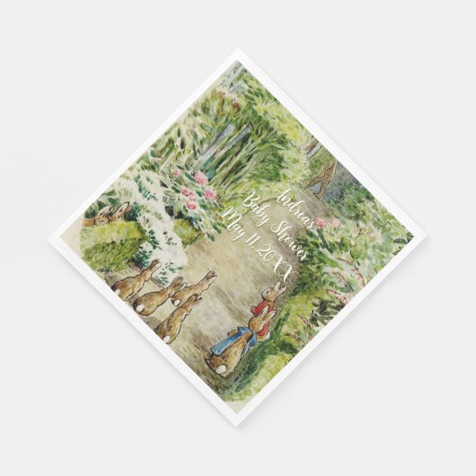 Peter the Rabbit Garden Baby Shower Serviette (Ecke)