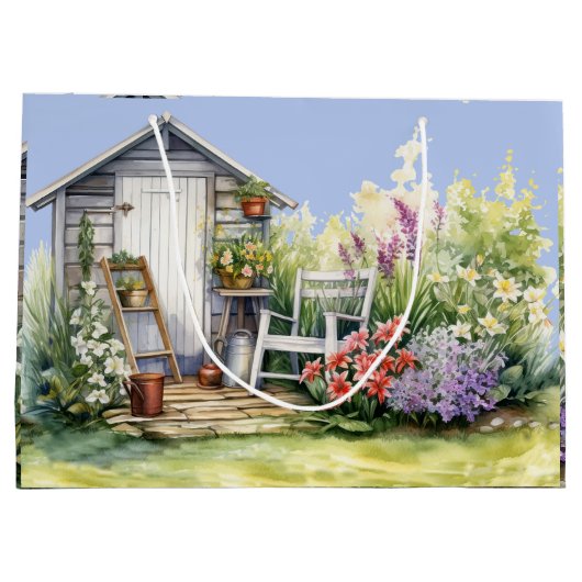 Peter the Rabbit Garden Shed Große Geschenktüte (Rückseite)