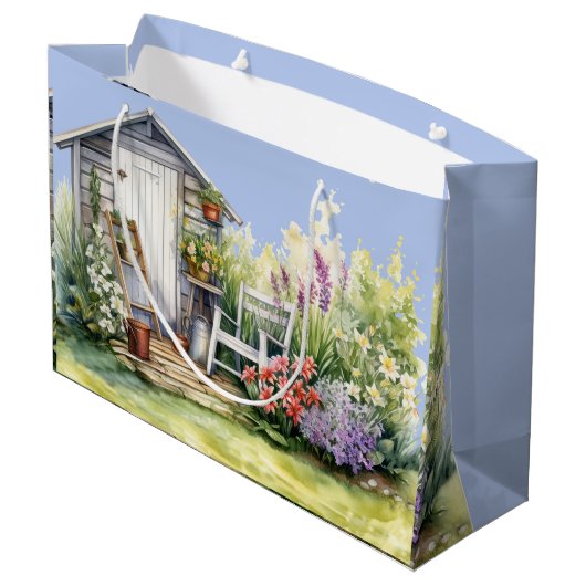 Peter the Rabbit Garden Shed Große Geschenktüte (Rückseite Schrägansicht)