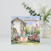 Peter the Rabbit Garden Shed Happy Birthday (Stehend Vorderseite)