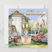 Peter the Rabbit Garden Shed Happy Birthday (Vorderseite)