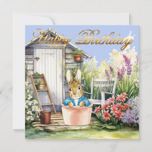 Peter the Rabbit Garden Shed Happy Birthday (Vorderseite)