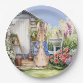 Peter the Rabbit Garden Shed Pappteller (Vorderseite)