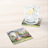 Peter the Rabbit Garden Shed Rechteckiger Pappuntersetzer (Vor Ort)