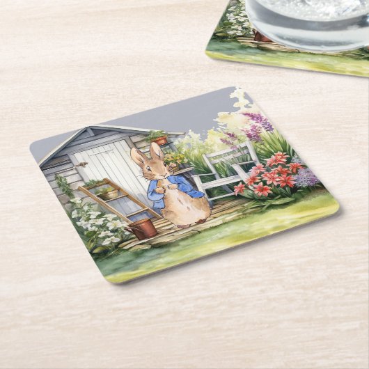 Peter the Rabbit Garden Shed Rechteckiger Pappuntersetzer (angewinkelt)