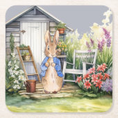 Peter the Rabbit Garden Shed Rechteckiger Pappuntersetzer (Vorderseite)