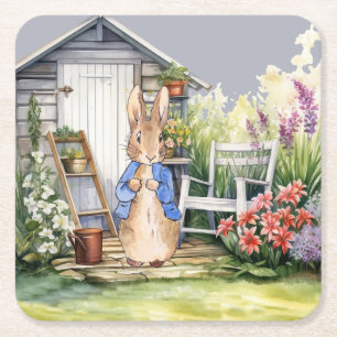 Peter the Rabbit Garden Shed Rechteckiger Pappuntersetzer