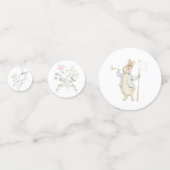 Peter the Rabbit Gender Monogram Wappen Baby Showe Konfetti (Rückseiten)