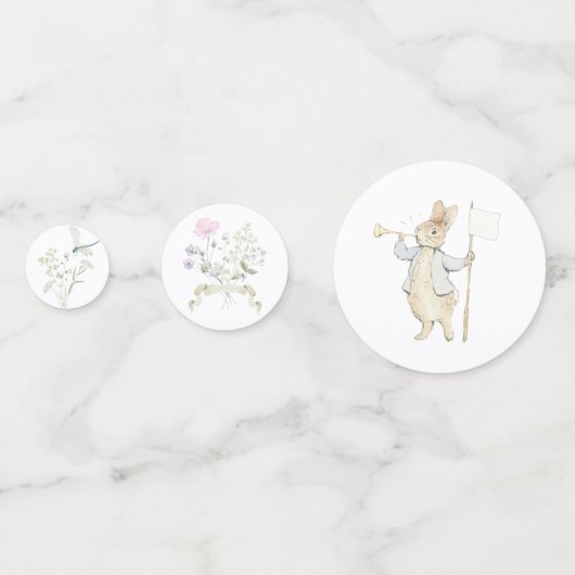 Peter the Rabbit Gender Monogram Wappen Baby Showe Konfetti (Rückseiten)