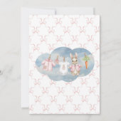 Peter the Rabbit Girl Clothesline Baby Shower Dankeskarte (Rückseite)