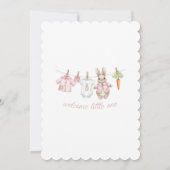 Peter the Rabbit Girl Clothesline Baby Shower Einladung (Rückseite)