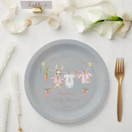 Peter the Rabbit Girl Clothesline Baby Shower Pap Pappteller