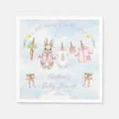 Peter the Rabbit Girl Clothesline Baby Shower Pap Serviette (Vorderseite)