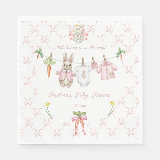 Peter the Rabbit Girl Clothesline Baby Shower Serviette (Vorderseite)