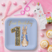 Peter the Rabbit Gold 1. Geburtstag Pappteller (Party)