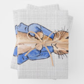 Peter the Rabbit Gray Linen Hintergrund Geschenkpapier Set (Beispiel)