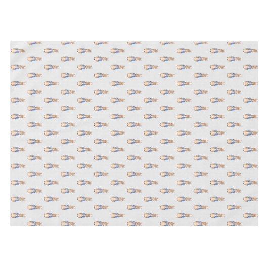 Peter the Rabbit Gray Linen Texture Tischdecke (Vorderseite (Horizontal))