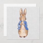 Peter the Rabbit Grey Linen Hintergrund Dankeskarte (Vorne/Hinten)