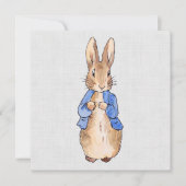 Peter the Rabbit Grey Linen Hintergrund Dankeskarte (Vorderseite)