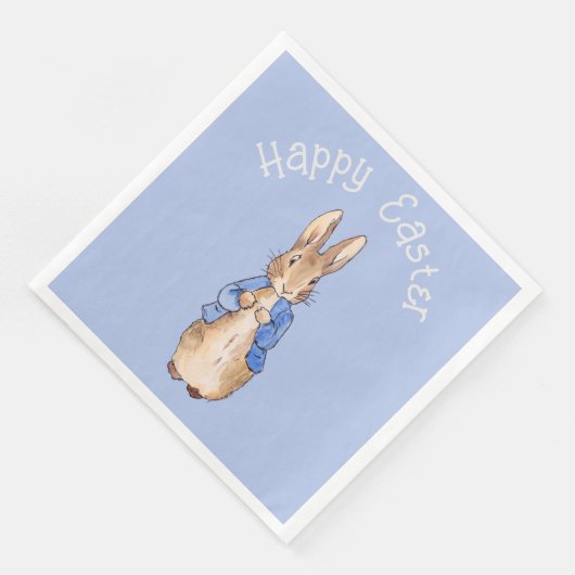 Peter the rabbit Happy Easter greeting Serviette (Ecke)