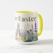 Peter the Rabbit Happy Oaster and Baby Chicks Tasse (VorderseiteRechts)