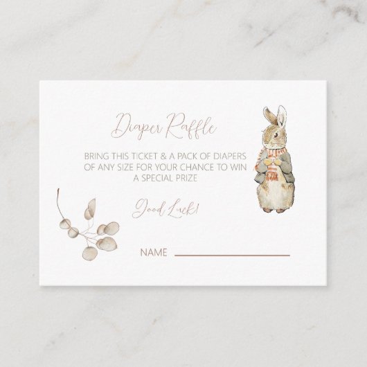 Peter the Rabbit Herbst Herbst Winter Baby Dusche Begleitkarte (Vorderseite)