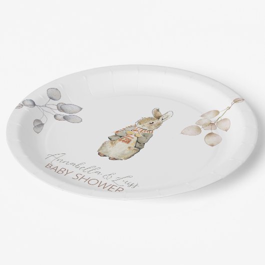Peter the Rabbit Herbst Herbst Winter Baby Dusche Pappteller (Schrägansicht)
