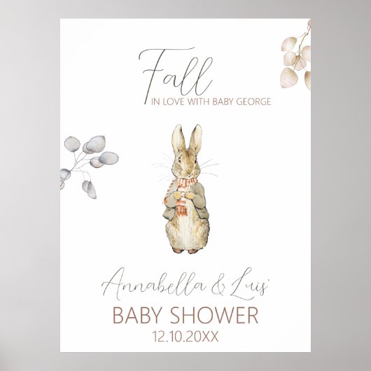 Peter the Rabbit Herbst Winter Baby Willkommen Poster (Vorne)