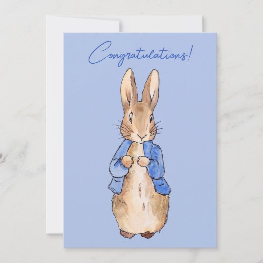 Peter the rabbit Herzlichen Glückwunsch Gruß Einladung (Vorderseite)