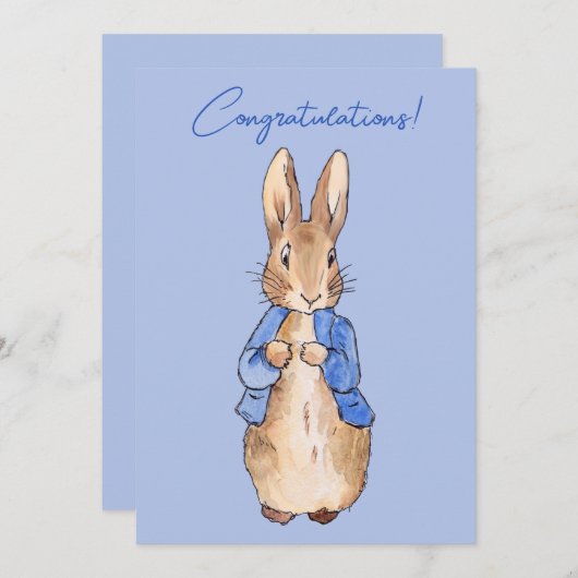 Peter the rabbit Herzlichen Glückwunsch Gruß Einladung (Vorne/Hinten)