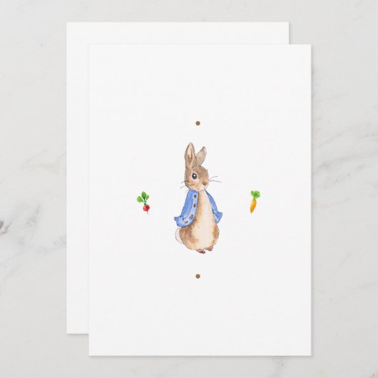 Peter the Rabbit individuell anpassbar Einladung (Vorne/Hinten)