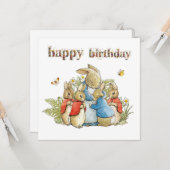 Peter the Rabbit Josephine Bunny Happy Birthday Karte (Vorderseite/Rückseite Beispiel)