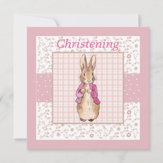 Peter the Rabbit Karo & Floral Christening (Vorderseite)