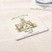 Peter The Rabbit - Kinderdusche - Vintag Rechteckiger Pappuntersetzer (angewinkelt)