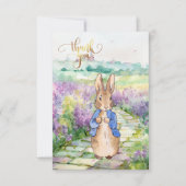 Peter the Rabbit mit Aquarelllilacke Dankeskarte (Vorderseite)