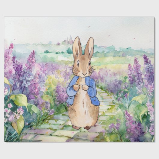 Peter the Rabbit mit Aquarelllilacke Geschenkpapier (Flach)
