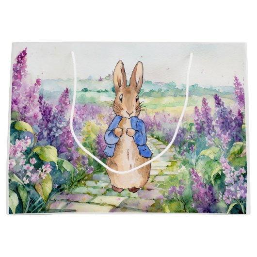 Peter the Rabbit mit Aquarelllilacke Große Geschenktüte (Vorderseite)