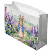 Peter the Rabbit mit Aquarelllilacke Große Geschenktüte (Rückseite Schrägansicht)