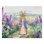 Peter the Rabbit mit Aquarelllilacke Poster (Vorderseite)