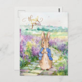 Peter the Rabbit mit Aquarelllilacke Postkarte (Vorne/Hinten)