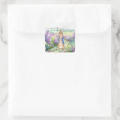 Peter the Rabbit mit Aquarelllilacke Quadratischer Aufkleber (Tasche)