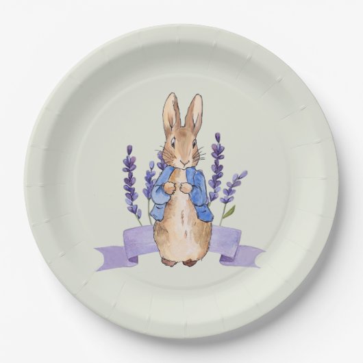 Peter the Rabbit mit Lavendel Pappteller (Vorderseite)