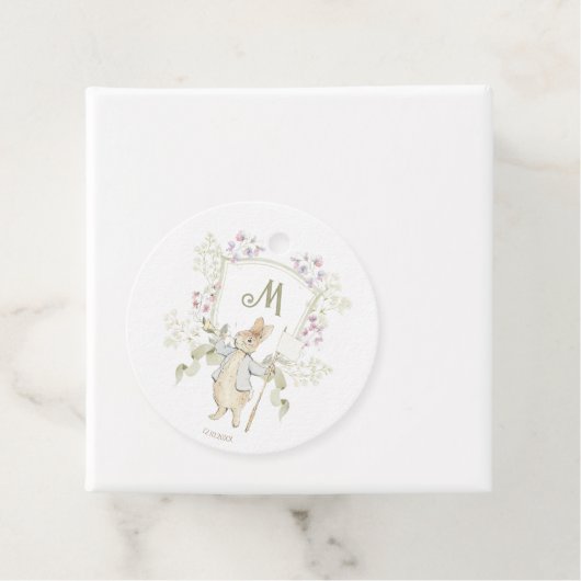 Peter the Rabbit Monogram Wappen Gender Baby Shoot Geschenkanhänger (Beispiel)