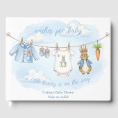 Peter the Rabbit Niedlich Clothesline Baby Shower Gästebuch (Vorderseite)