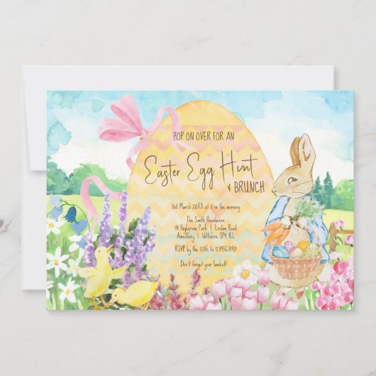 Peter the Rabbit Ostereier Hunt Brunch Einladung (Vorderseite)