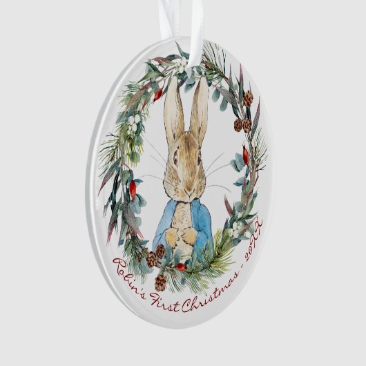 Peter the Rabbit Personalisiert Erste Weihnachten Ornament (Vorderseite)