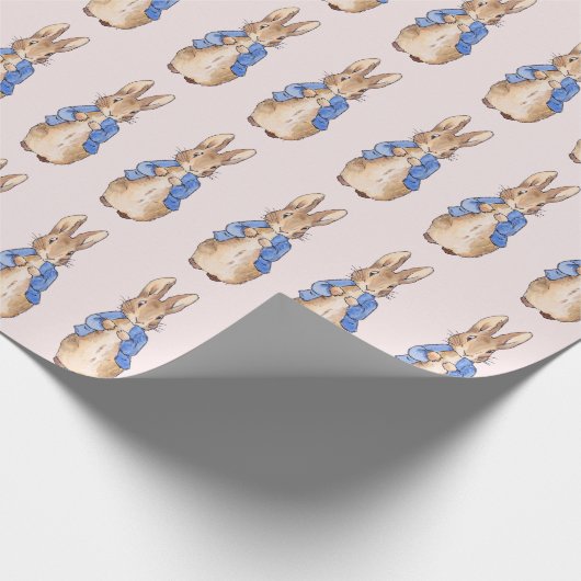 Peter the Rabbit Pink Background Geschenkpapier (Ecke)