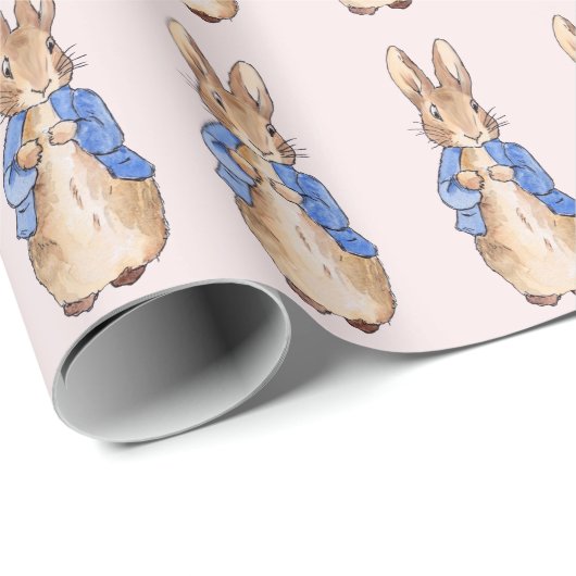 Peter the Rabbit Pink Background Geschenkpapier (Rolleneckpunkt)