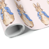 Peter the Rabbit Pink Background Geschenkpapier (Rolleneckpunkt)