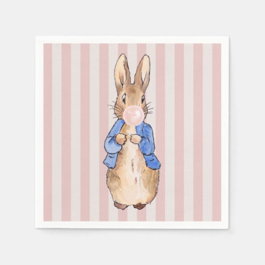 Peter the Rabbit Pink Blubble Kaugummi Candy Cane Serviette (Vorderseite)